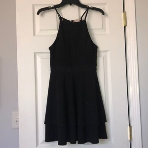 Altar’d State Black Glittery Halter Top Dress